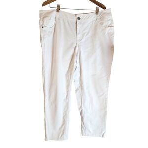 Lane Bryant Womens High Rise Straight‎ Regular Fit Denim Jeans White Size 20